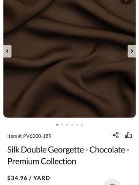 5.5 yards Mood Fabrics Premium Silk Georgette Fabric - Chocolate Brown
